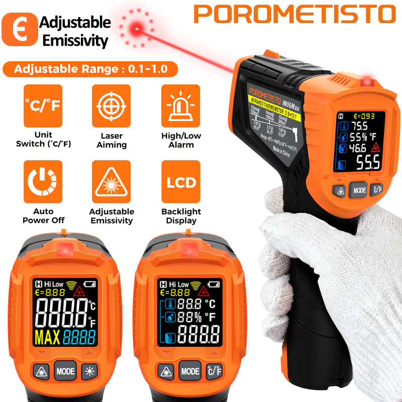 Industrial Infrared Laser - -50~380C Infrared Thermometer -50~800C Professional Digital