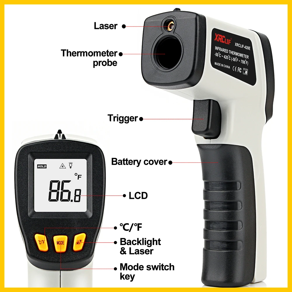 XRCLIF Infrared Thermometer No - Industrial Infrared Laser 评论和价格